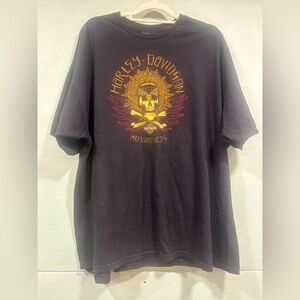 Harley-Davidson Men's Charcoal Tee with Gold Graphic